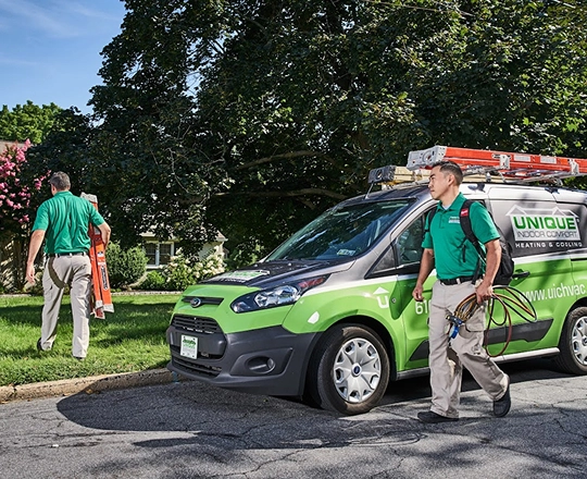 Unique Indoor Comfort vehicle outside for services